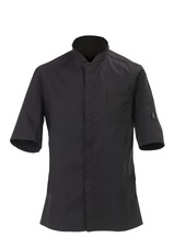 Le Chef DF118C Prep Jacket Black * Short Sleeves* With StayCool System Panels