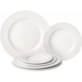 Pure White Porcelain Wide Rim Plate 25cm (Box of 24)