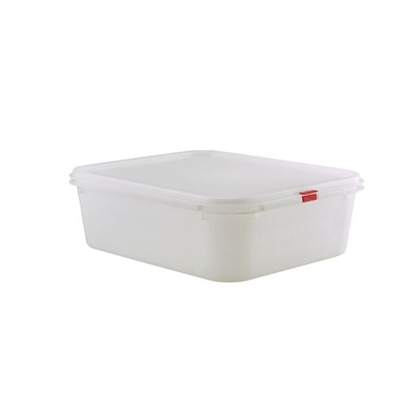 Gastronorm Food Storage Container With Lid And Colour Coded Clips GN 1/2 10cm Deep 6.8 Ltr