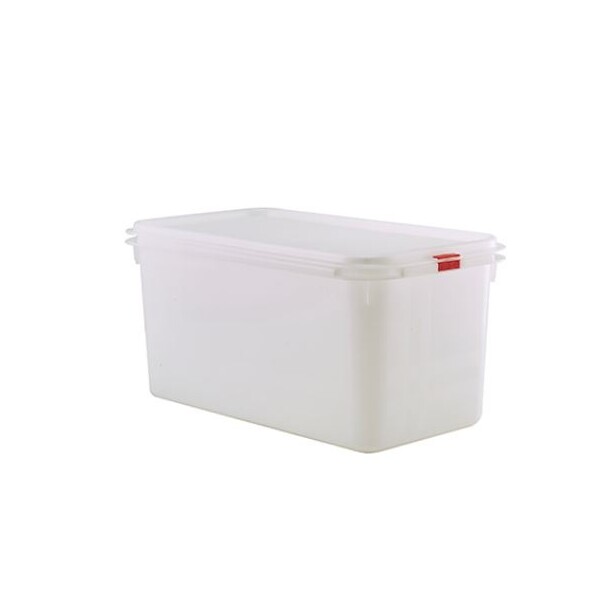 Gastronorm Food Storage Container With Lid And Colour Coded Clips GN 1/3 15cm Deep 6.5 Ltr