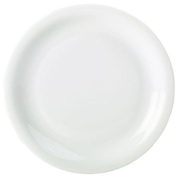 Genware Porcelain Narrow Rim Plate 22cm (Box of 6)