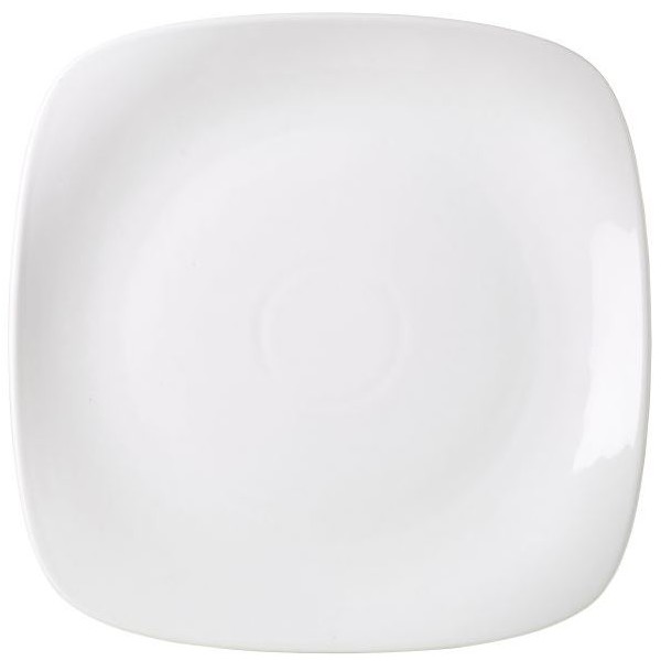 Genware Porcelain Rounded Square Plate 25cm (Box of 6)