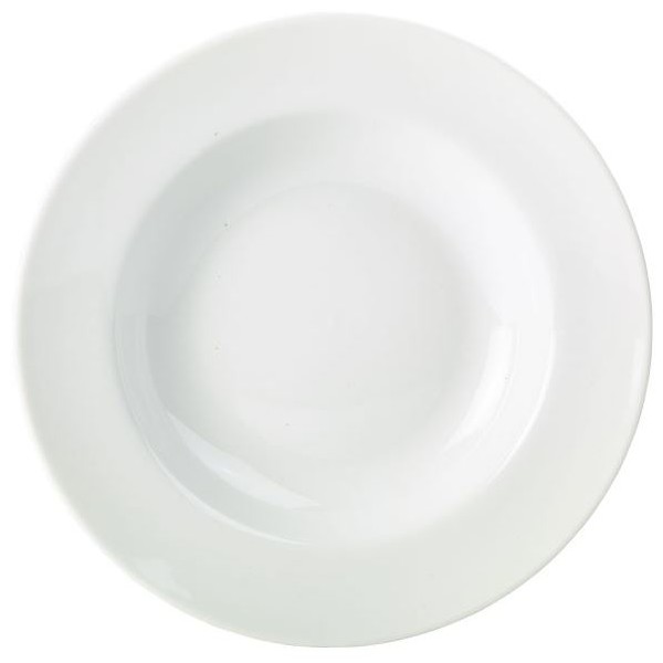 Genware Porcelain Pasta Dish / Soup Plate 23cm (Box of 6)