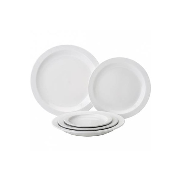Pure White Porcelain Narrow Rim Plate 16.5cm (Box of 36)