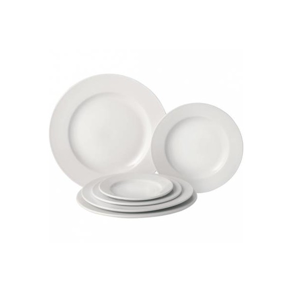 Pure White Porcelain Wide Rim Plate 27cm (Box of 18)