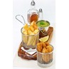 Mini Frying Basket Round Stainless Steel With Solid Band 9cm Dia