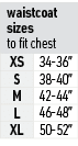 waistcoat sizes to fit chest,XS,34-36”,S,38-40”,M,42-44”,L,46-48”,XL,50-52”