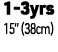 1-3yrs 15” (38cm)