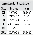 cap sizes to fit head size,Size,Inches,cm,XS,191/2 -21,49.5-54,S,211/2 -22,55-56.5,M,221/2 -23,57-58.5,L,231/2 -241/2...