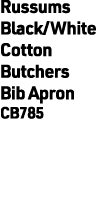 Russums Black/White Cotton Butchers Bib Apron CB785