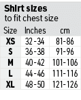 Shirt sizes to fit chest size,Size,Inches,cm,XS,32 -34,81-86,S,36 -38,91-96,M,40 -42,101-106,L,44 -46,111-116,XL,48 -...