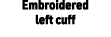 Embroidered left cuff