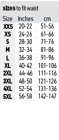 sizes to fit waist,Size,Inches,cm, XXS,20-22,51-56,XS,24-26,61-66,S,28-30,71-76,M,32-34,81-86,L,36-38,91-96,XL,40-42,...