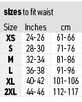 sizes to fit waist,Size,Inches,cm,XS,24-26,61-66,S,28-30,71-76,M,32-34,81-86,L,36-38,91-96,XL,40-42,101-106,2XL,44-46...