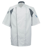 Le Chef DE11G Cool And Lite Jacket White With Capped Studs And Grey StayCool System Panels