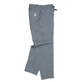 Le Chef DF54HL Blue & White Small Check Pants Poly/Cotton Long Leg