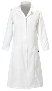Ladies Coat With Two Lower Front Pockets White