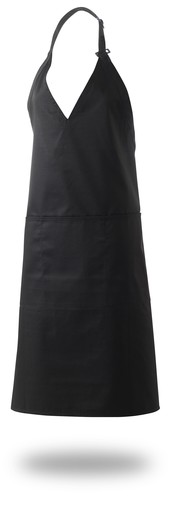 Bib Apron Gents V Neck Black