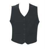 Waistcoat Ladies Black Polyester With Black Buttons