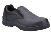 Ladies Black Leather Protective Shoe Slip On