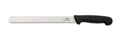 Smithfield 25cm Serrated Carver  Black Samprene Handle