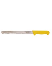 Smithfield 25cm Scalloped Slicer Yellow Samprene Handle