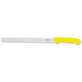Smithfield 25cm Scalloped Slicer Yellow Samprene Handle