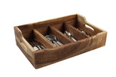 Acacia Natural Cutlery Tray 48.5cm X 31.4cm X 13cm