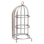 Birdcage Plate Stand Aged Copper 37cm To Hold 3 X 23cm Plates