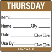 Removable Food Rotation Label (Roll 500) Thursday