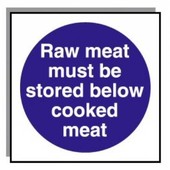 Food Hygiene Sign Raw Meat Must Be Stored Below Cooked Meat