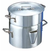 Double Boiler Aluminium With Filler Lip & Lid 28cm Dia 9 Litre