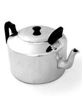 Tea Pot Aluminium Black Plastic Handle 8pt