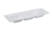 Genware Porcelain Triple Dipping Dish 25cm X 9cm (Box Of 6)