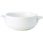 Genware Porcelain Lugged Soup Bowl 25cl