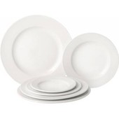 Pure White Porcelain Wide Rim Plate 22cm (Box of 24)