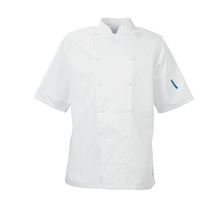 Le Chef DE21ES Staycool Jacket With Removeable Studs &amp; Coolmax Back Short Sleeve White