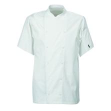 Le Chef DE92S Executive Jacket **Short Sleeves** With Capped Studs White