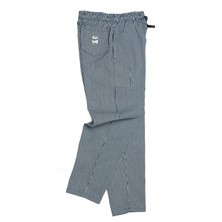 Le Chef DF54HL Blue &amp; White Small Check Pants Poly/Cotton Long Leg