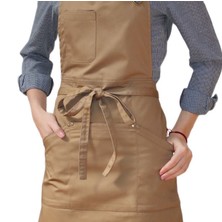 Le Chef Prep DE113 Khaki Utility Bib Apron