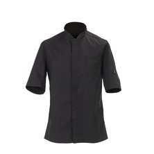 Le Chef DF118C Prep Jacket Black * Short Sleeves* With StayCool System Panels