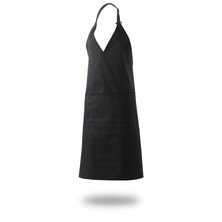 Bib Apron Gents V Neck Black