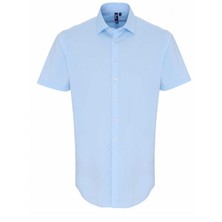 Stretch Fit Cotton Poplin Shirt Short Sleeves