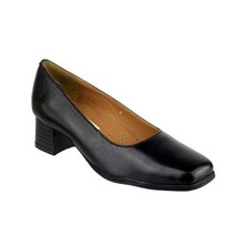 Black Leather Court Shoe