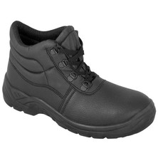 Unisex Black Grain Leather Protective Chukka Boot