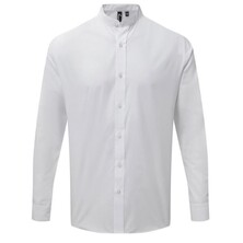 Grandad Collar Shirt Long Sleeves White
