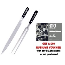 I O Shen Carving Knife (24cm) &amp; Fork (19.5cm) Set (2024DN)