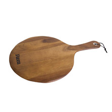 Wooden Round Pizza Board With Handle 30cm Dia