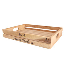 Acacia Baroque Storage Crate With Text 42cm X 30cm X 7cm