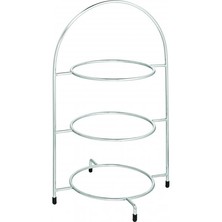 Chrome Plate Stand 3 Tier 42cm To Hold 3 X 23cm Plates